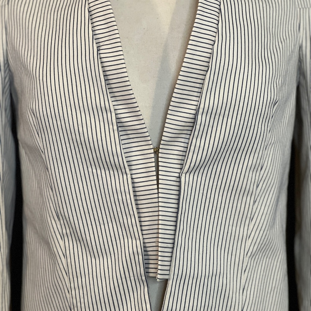 ZARA Striped Open-Front Jacket - Picture 3 of 9